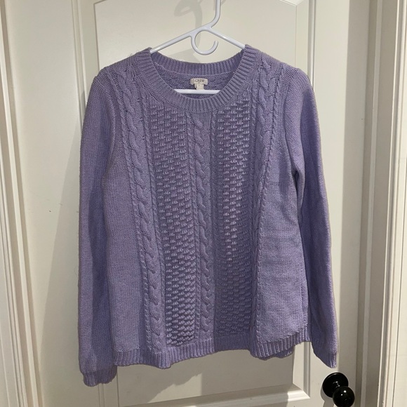 J. Crew Factory Lavender Cable Knit Sweater - Picture 2 of 6